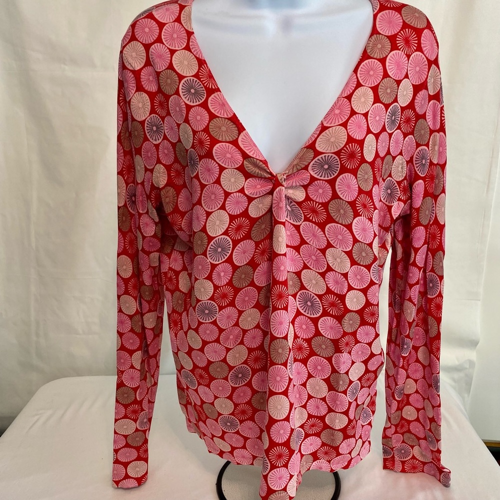 Sigrid Olsen Long Sleeve Twist Front Deep V Neckl… - image 1